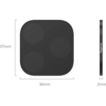 SmallRig 6071 - prostokątny filtr efektowy/dyfuzyjny Black Mist 1/4 do serii iPhone 17 Pro - wymiary